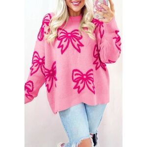Drop Shoulder Slouch Bow Sweater